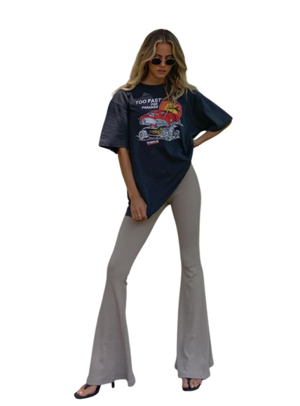 NEW PRINCESS POLLY Rita Roberts Knit Flare Pants Tan Size XS - Picture 5 of 6